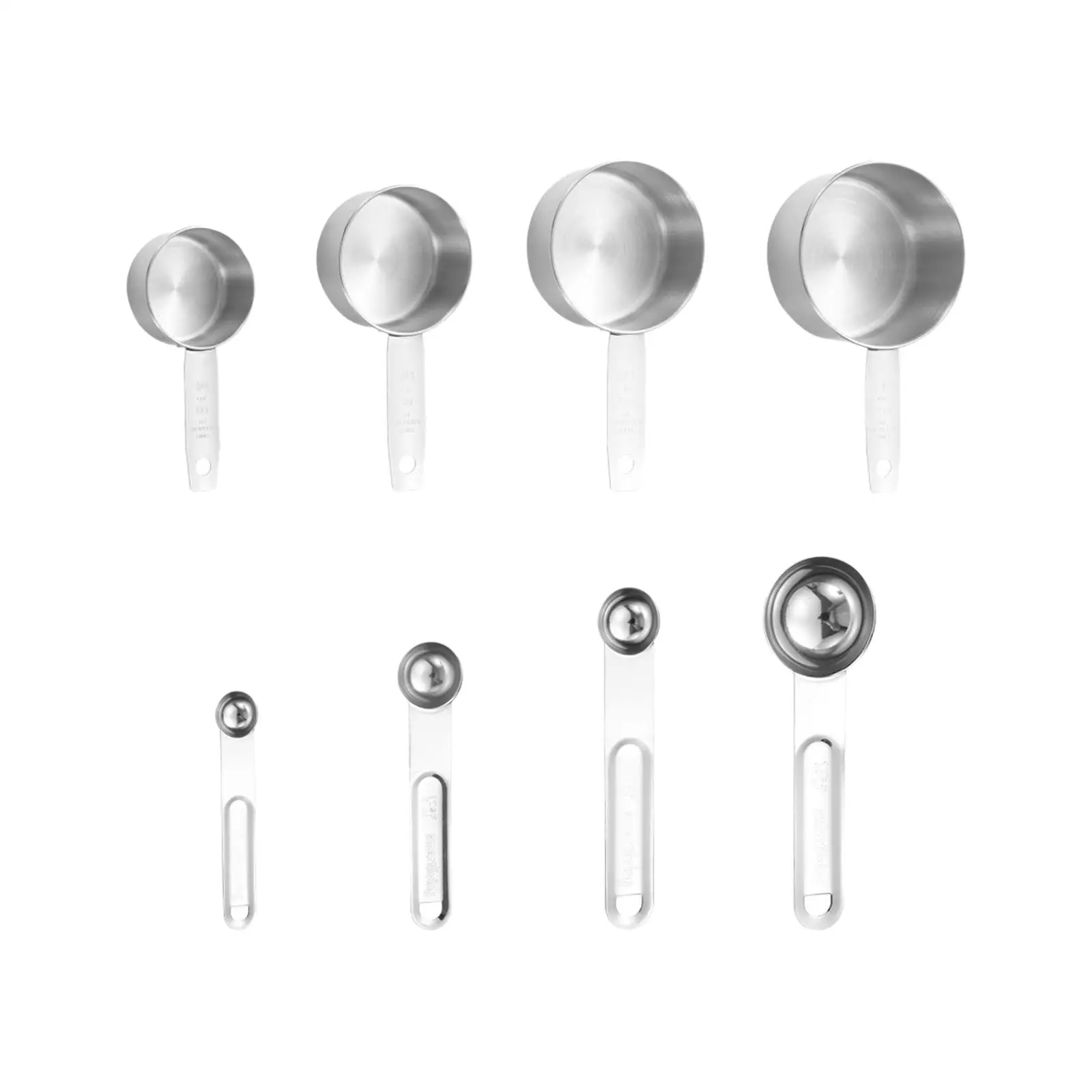 Sleek Stainless Steel Measuring Cups And Spoons Bundle for Kitchen