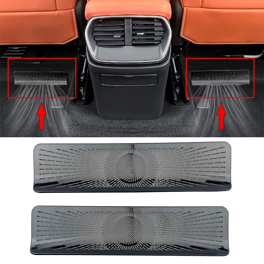 

2PCS Under Seat Air Outlet Vent Cover For BYD Sealion 7 Sea lion 07 EV 2024-2026 Black Stainless Steel Caps Anti Debris
