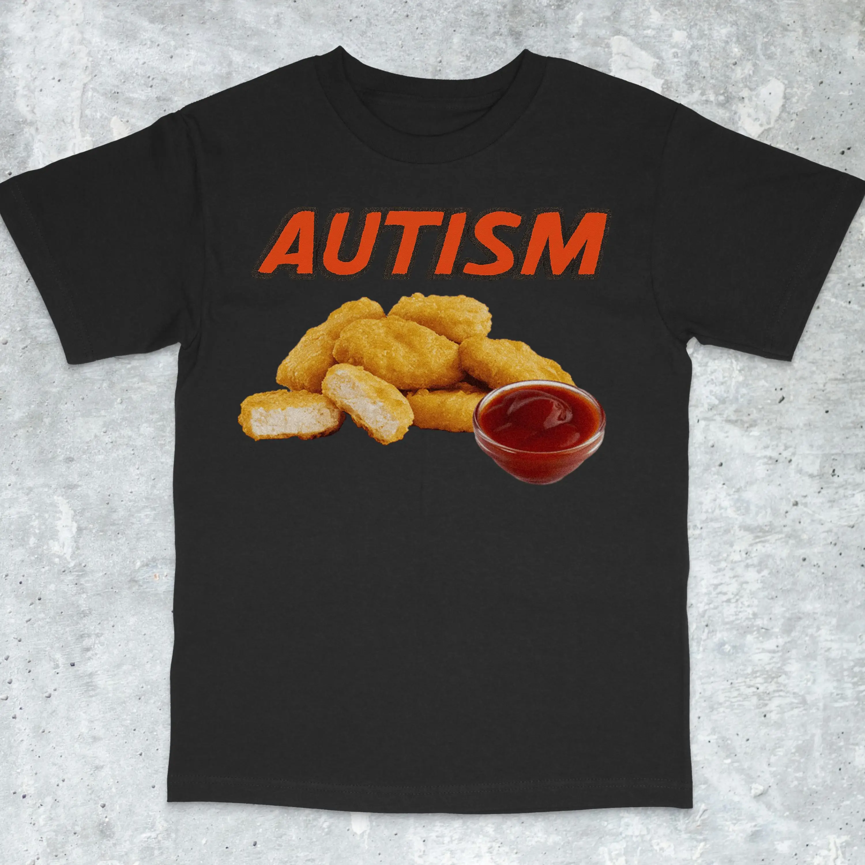 

Autism Funny Chicken Nugget Meme T-Shirt Men's and Women's Fashion Short Sleeve Cotton Tees Y2k Shirt Summer Tops Men Clothing