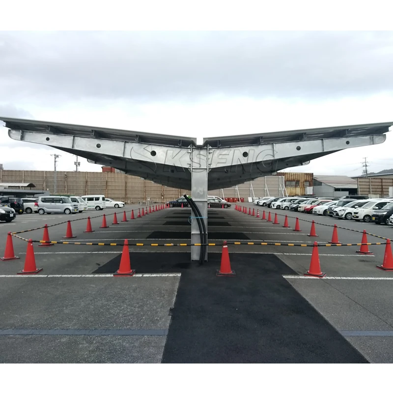 Carbon Steel Carport Solar Mounting System Efficient Solar Panel Parking Structure for Car Parks