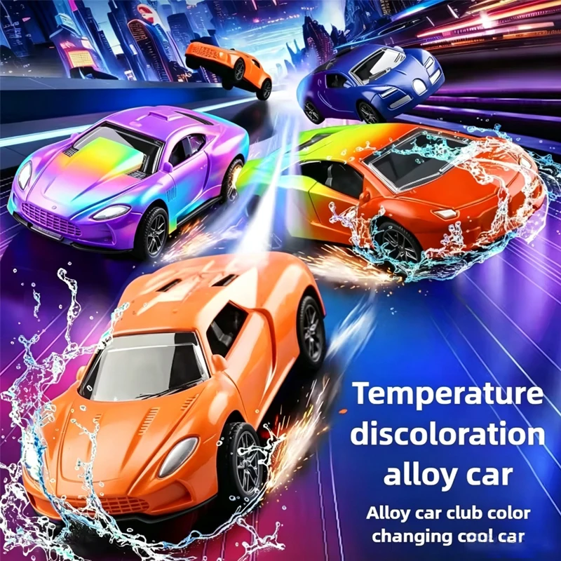 Heat Sensitive Color Changing Toy Car Hot & Cold Water Discoloration Racing Car Pull Back Sport Car Vehicle Toy For Boys Gift