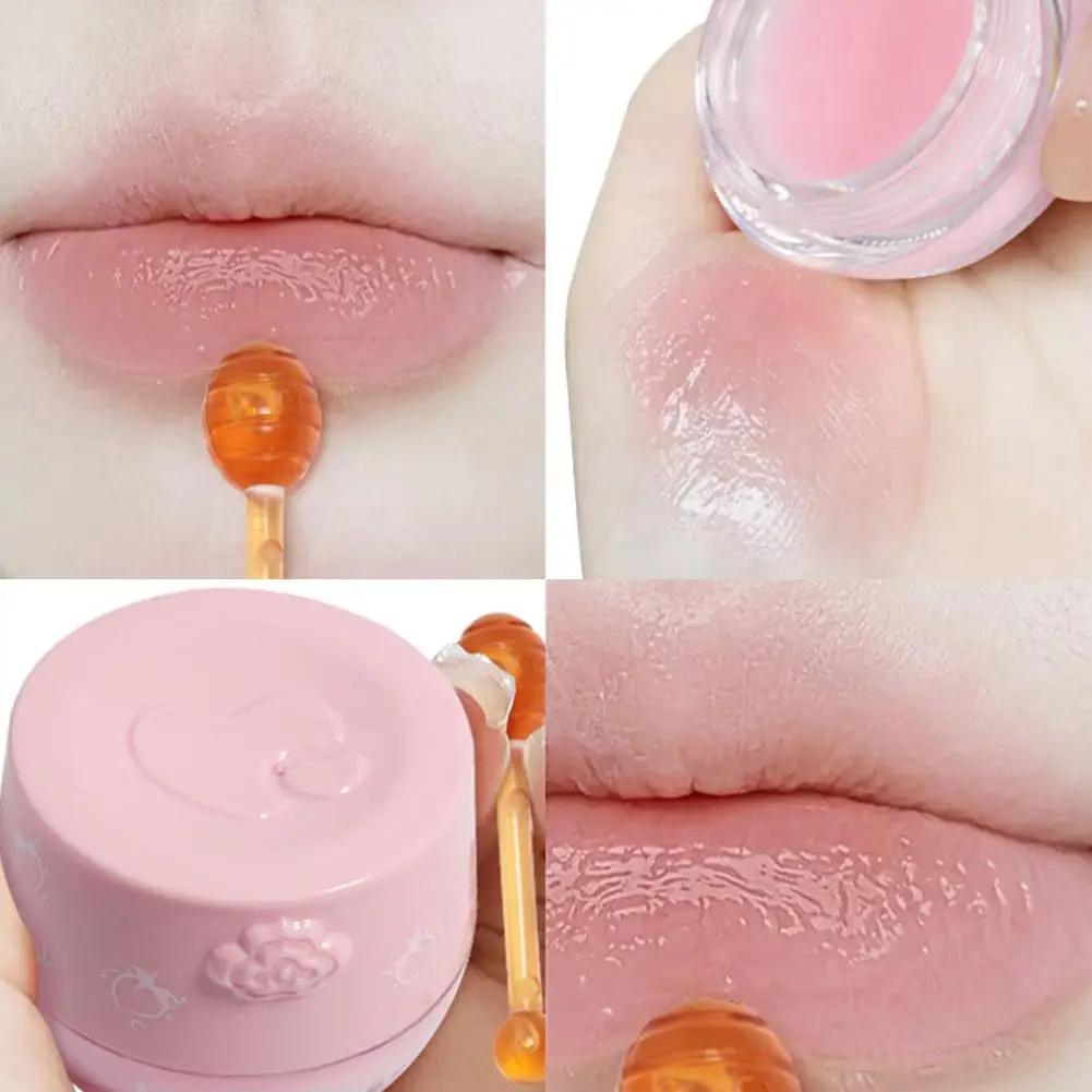 قناع الشفاه وعاء العسل المغذي العناية بالشفاه ترطيب قناع الشفاه مع فرشاة ترطيب بلسم الشفاه الشفاه قناع النوم بين عشية وضحاها 2026 جديد #5