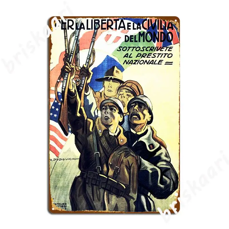 Perla Liberta Subscribe To National Loan For Freedom And Civilization Metal Plaque Poster Cinema Tin Sign Poster