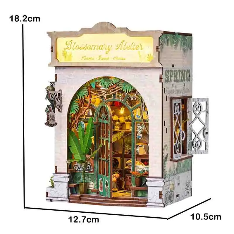 

Dollhouses Blossomary Atelier Flower Doll Houses DIY Wooden Miniature Building Kits With Furniture for Friends Gifts