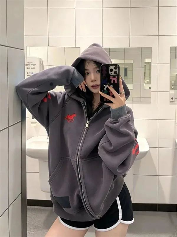 

Женский кардиган большого размера с капюшоном на флисовой подкладке, в стиле High Street, осенне-зимняя верхняя одежда, повседневный, удобный