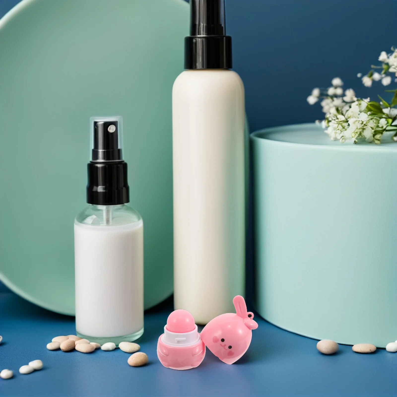 2 Pezzi Balsamo Labbra Cangiante Design Coniglietto Carino Idratante Nutriente Cura delle Labbra Rossetto Idratante Cangiante per Donne Kawaii