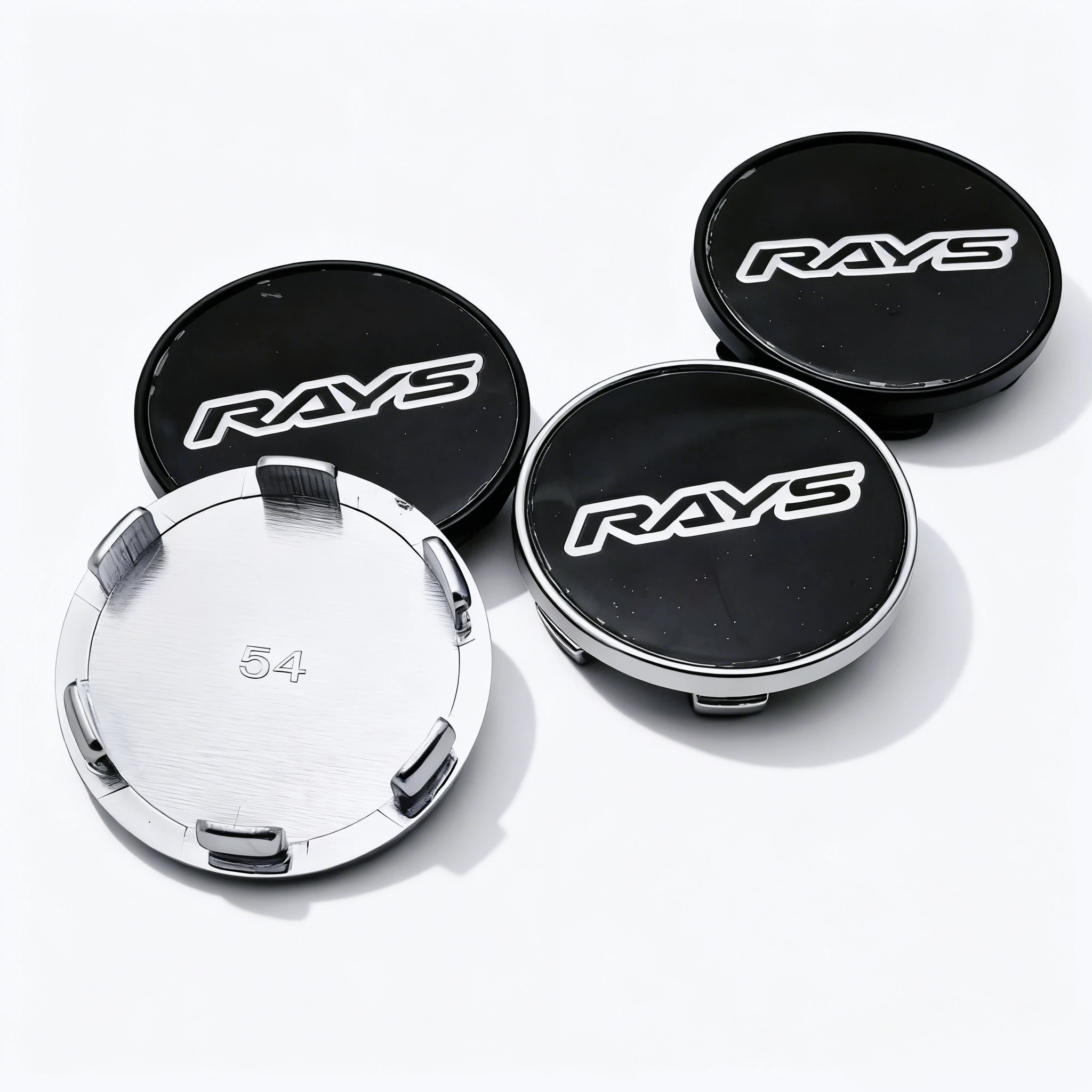 4pcs JDM RAYS Logo Emblem Car Wheel Center Caps 54MM Clips 49MM Rim Hubcaps Dust Cover Wheels Hub Cap Replace Car Accessories
