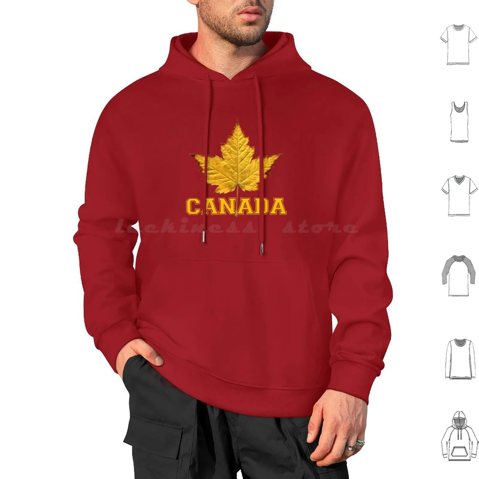 Canada Sporty / Varsity Souvenir Hoodie cotton Long Sleeve Canada Canadian Souvenir Designer Maple Leaf Flag Yellow