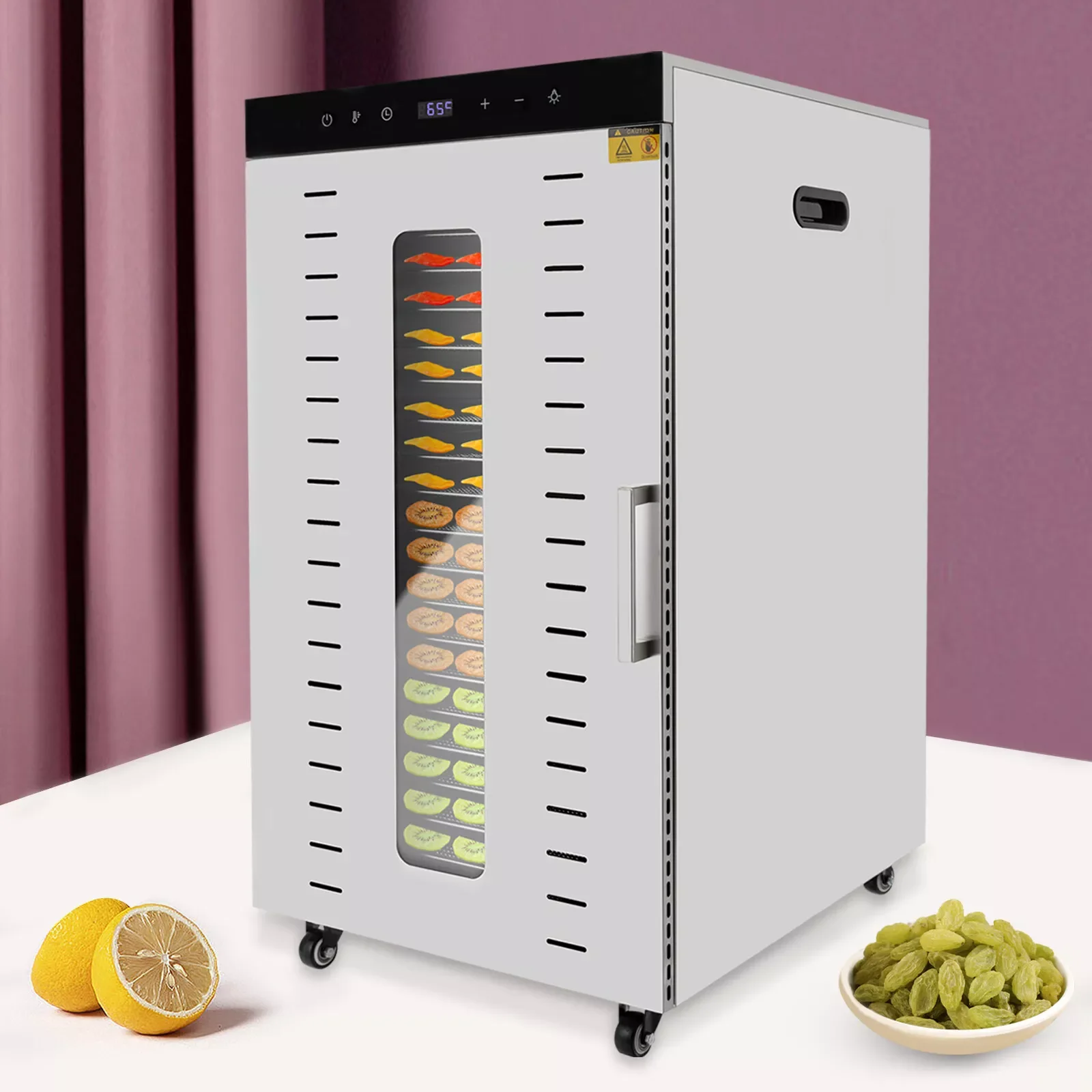 

20 Tray Food Dehydrator, Stainless Steel Fruit Meat Jerky Dryer Blower, Commercial 1700W