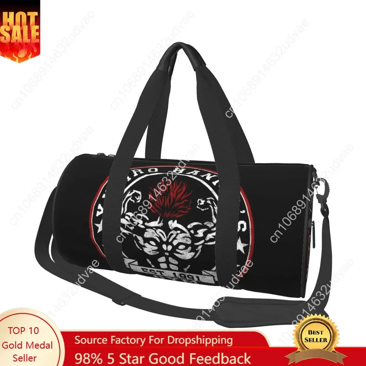 Tas Olahraga Gym Terkuat, Tas Latihan Bela Diri Anime, Tas Gym dengan Tempat Sepatu, Tas Tangan Retro Pria Wanita, Tas Fitness Motif Oxford