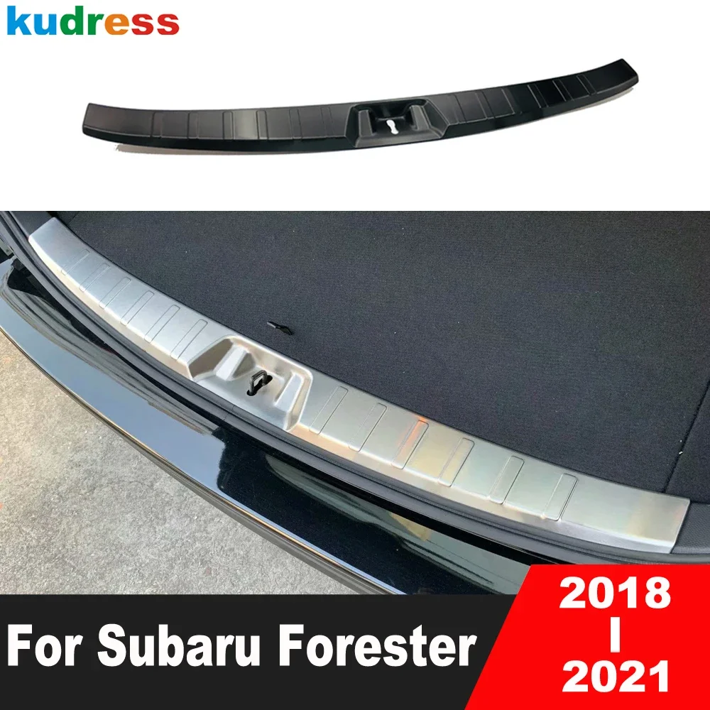 Rear Trunk Bumper Cover Trim For Subaru Forester SK 2018 2019 2020 2021 Steel Car Tailgate Door Sill Plate Guard Accessories