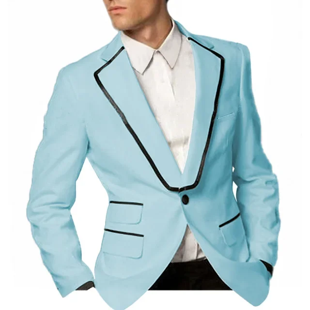 

Light Blue Notch Lapel Wedding Men Suits Costume Homme Marrige Slim Fit Prom Groom Terno Masculino Best Man Blazer Jacket+Pants