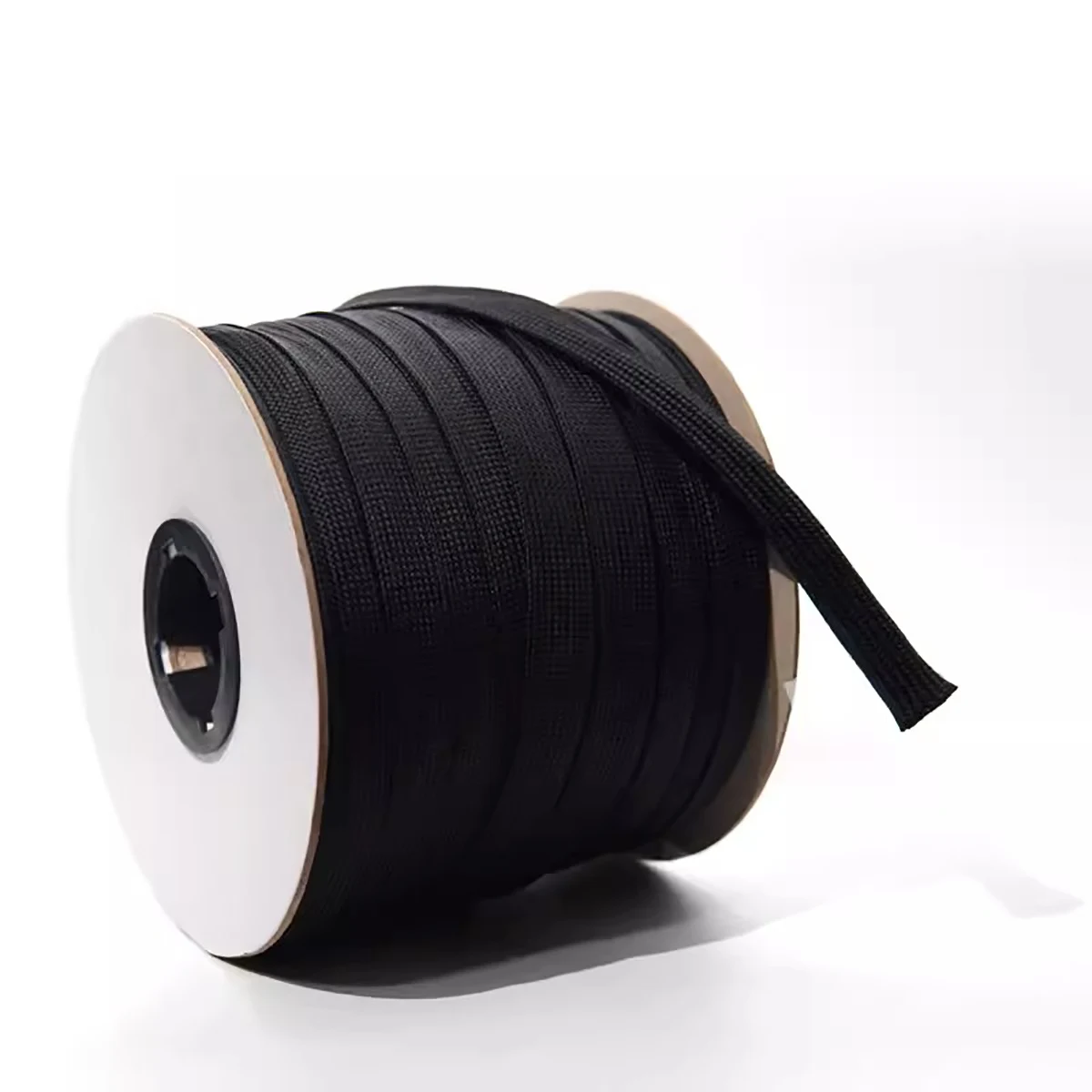 10M PET Elastic Woven Wire Mesh Black Encrypted Flame Retardant Woven Wire Mesh Nylon Computer Wire Mesh Tube Telescopic Sleeve