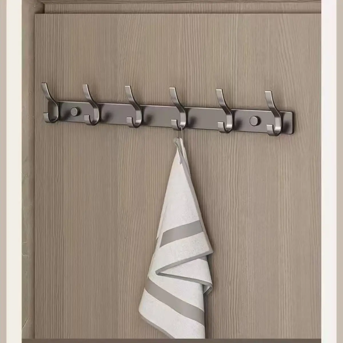 Porte-serviettes mural sans perçage, à une rangée, pour serviettes de cuisine, vêtements, chapeaux, serviettes de toilette, rangement, crochet de porte ou de mur