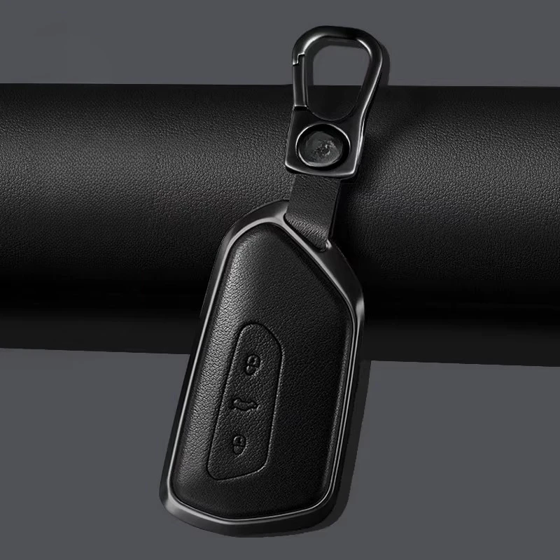 

Подходит для Volkswagen ID3 ID4X ID6X CROZZ ID7 из алюминиевого сплава + кожаный чехол для дистанционного ключа автомобиля