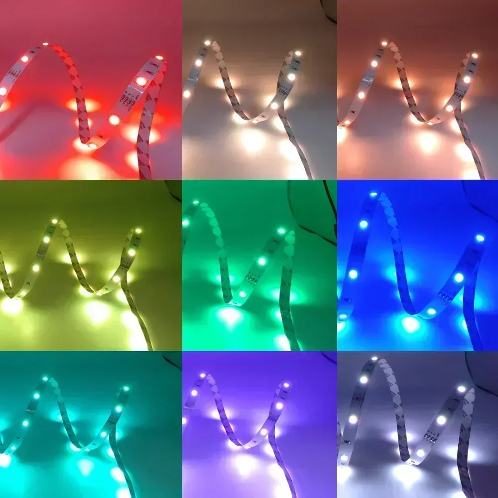 شريط USB LED يتحكم في التطبيق على تغيير لون RGB LED شريط مرن مناسب لتزيين الإضاءة الخلفية للتلفاز المنزلي