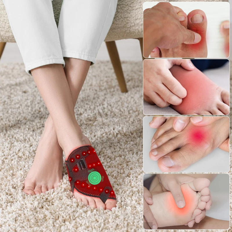 Electric Ankle Massager with 3 Gears Heated Wrap Foot Support Brace for Joint Sprain Pain Relief Vibration Heating Massage Stra