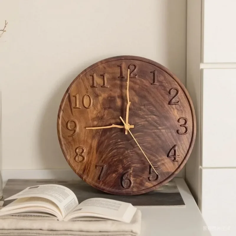 */*Round Wooden Design Wall Watch Clock Unique Design Decor Classic Wall Watch Clock Digital Modern Horloges Murales Home Decor