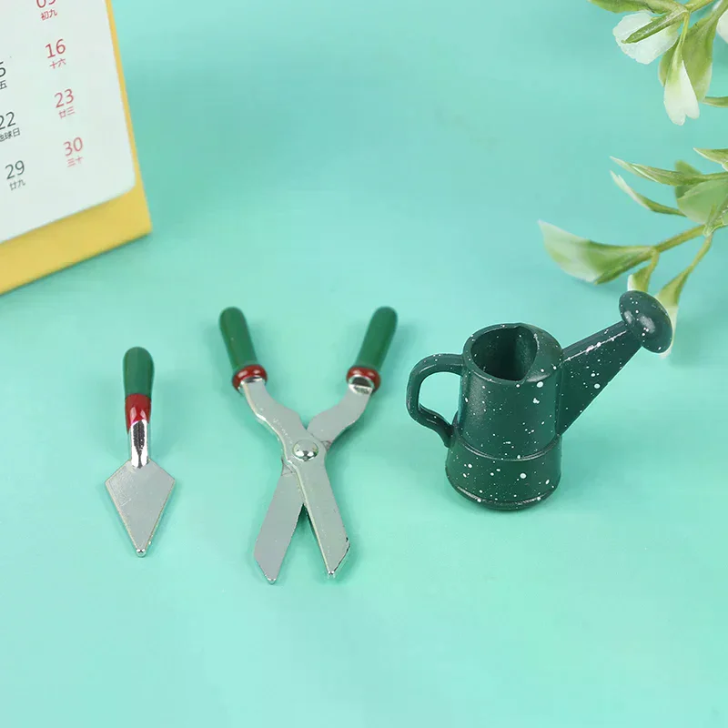 12 Set Dollhouse Tool Watering Gardening Pot Shovel Model Metal Scissors 1: Mini High Quality Durable Material Easy to Use