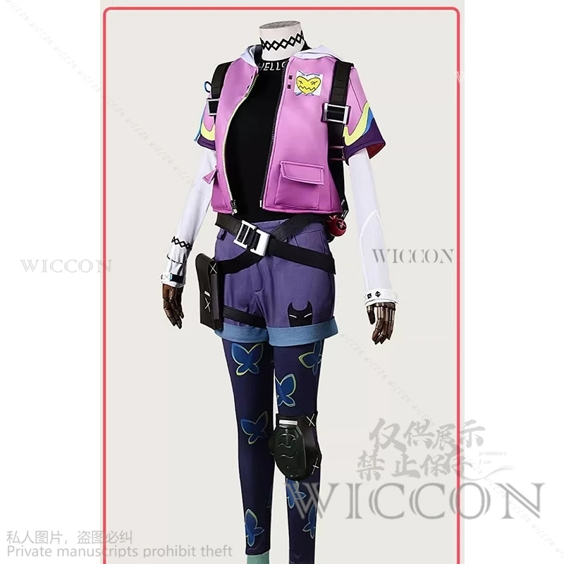 Game VALORANT Clove Cosplay Costume Shoes Wig Role Play Uniform Halloween Carnival Party Christmas Outfit Prop Bag Set Suit Cos