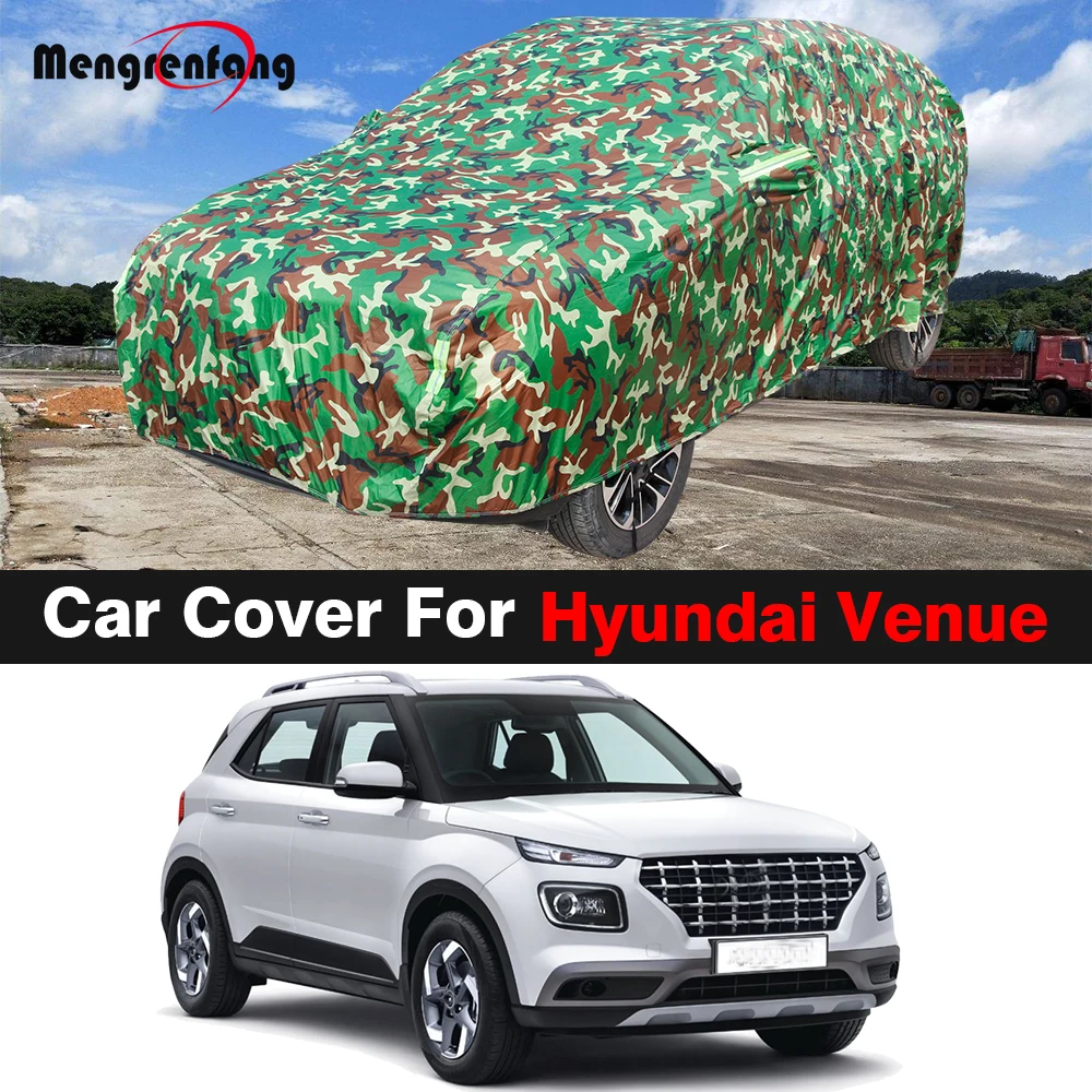 Camouflage Full Car Cover For Hyundai Venue 2019-2023 Sun UV Snow Rain Scratch Resistant Auto Cover Waterproof