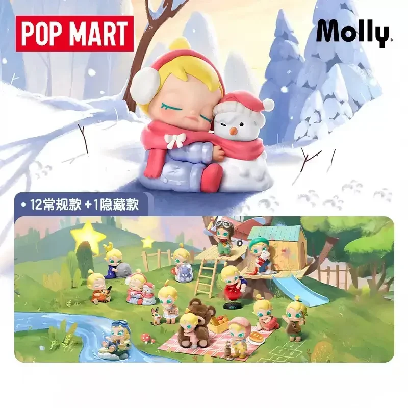 POPMART Baby Molly MY HUGGABLE DISCOVERY Series Blind Box Guess Bag Original Toys Doll Action Anime Ornaments Collection Gift