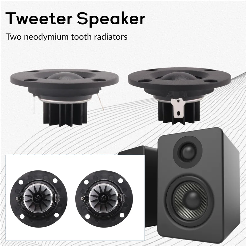

L72A-Tweeter Динамик 6 Ом 30 Вт Hi-Fi Мягкий купол Шелковая пленка Тройной громкоговоритель Неодимовый зубчатый радиатор 2 шт.