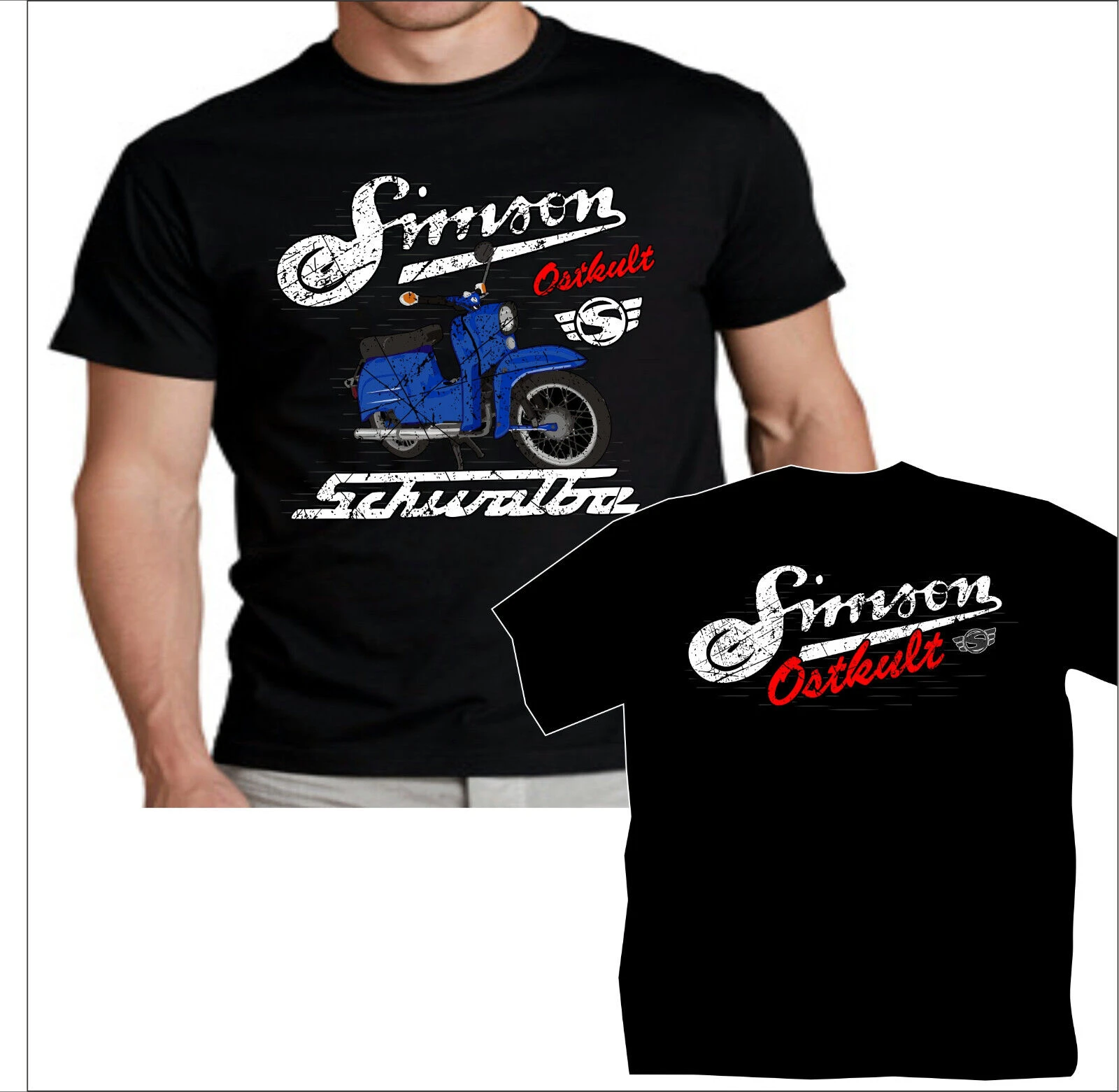 Simson Red, Blue and Green Swallow KR51 Motorbike T-Shirt 100% Cotton O-Neck Short Sleeve Summer Casual Mens T-shirt Streetwear