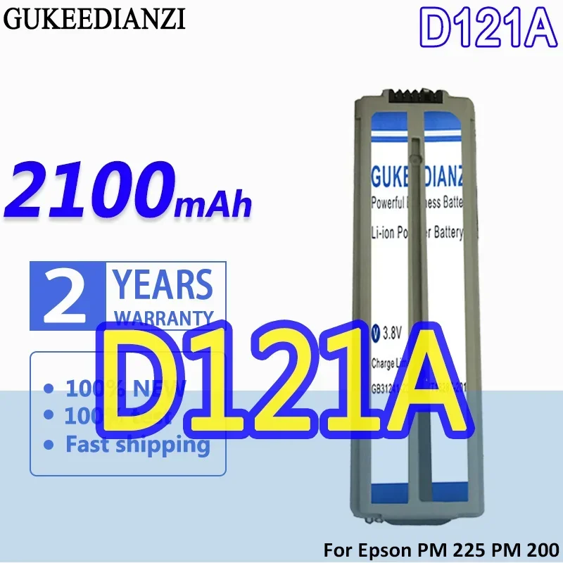 High Capacity GUKEEDIANZI Battery D121A(C12C831082) 2100mAh For Epson PictureMate 200 Charm PM200 Printer Charm pm 225 Batteries