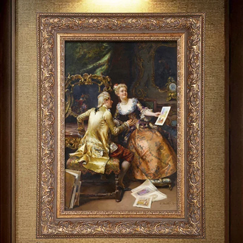 

Practical Handmade Oil Painting Customization Luxury Portraits Wedding Friends Fathers Day Shadow Antique Marcos Para Fotos Room