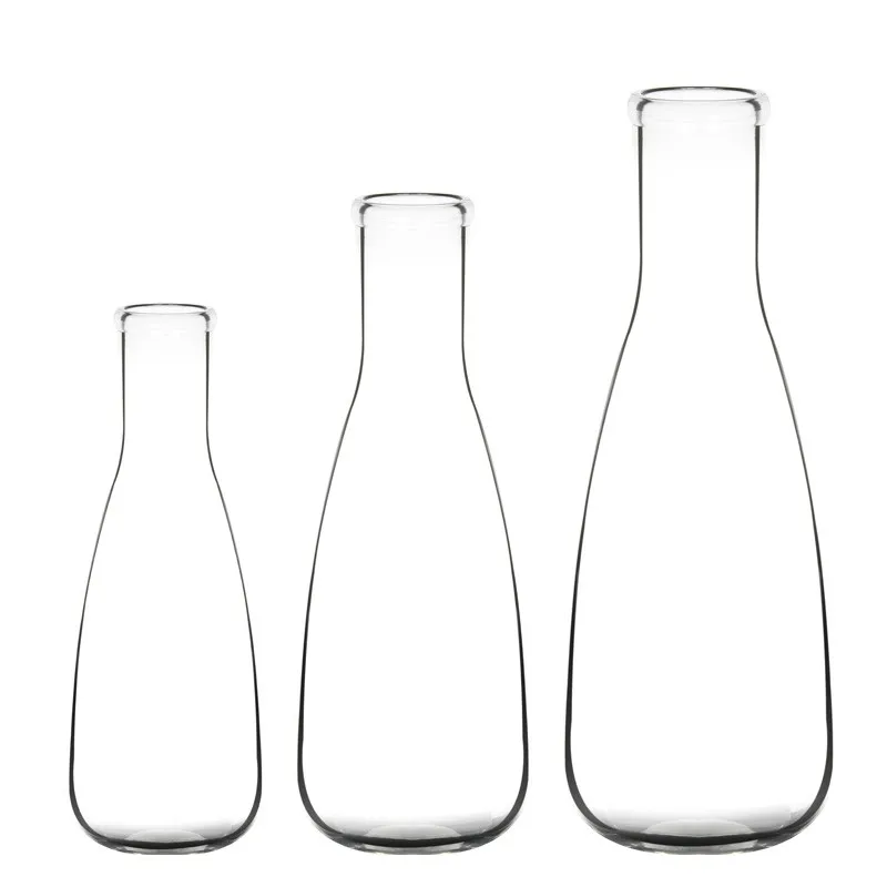 Glassware transparent eggplant shaped culture bottle 250/500ml flat culture bottle microorganism laboratory glassware