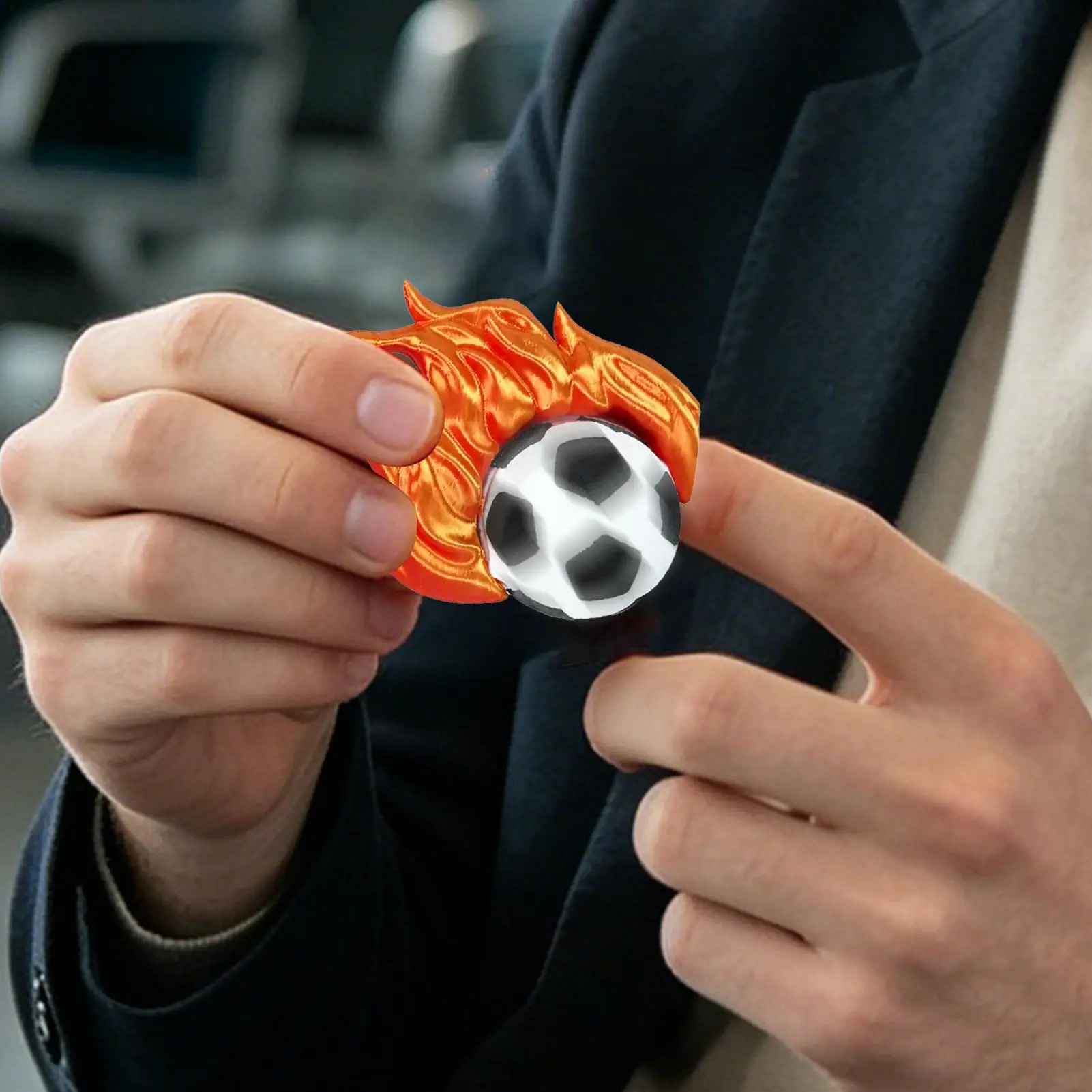 Flame Soccer Decompressions Toy Mini Sports Balls Soccer Toy Rotating Flame Soccer Creative Fingertip Play Ornament