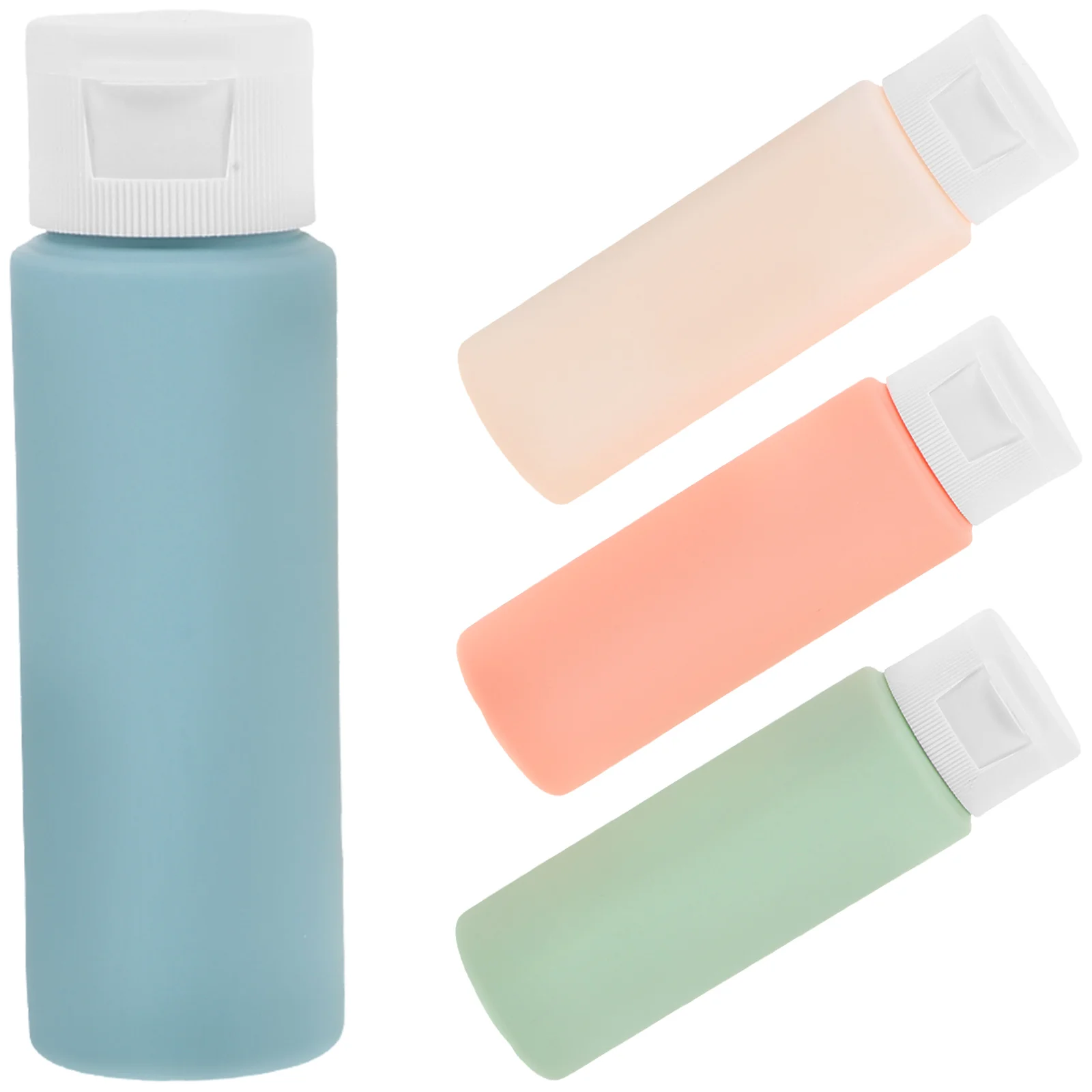 Juego de botellas exprimibles de plástico para viaje, suministros de 4 piezas, Macaron Tube, botellas de loción, dispensador de champú de tamaño recargable