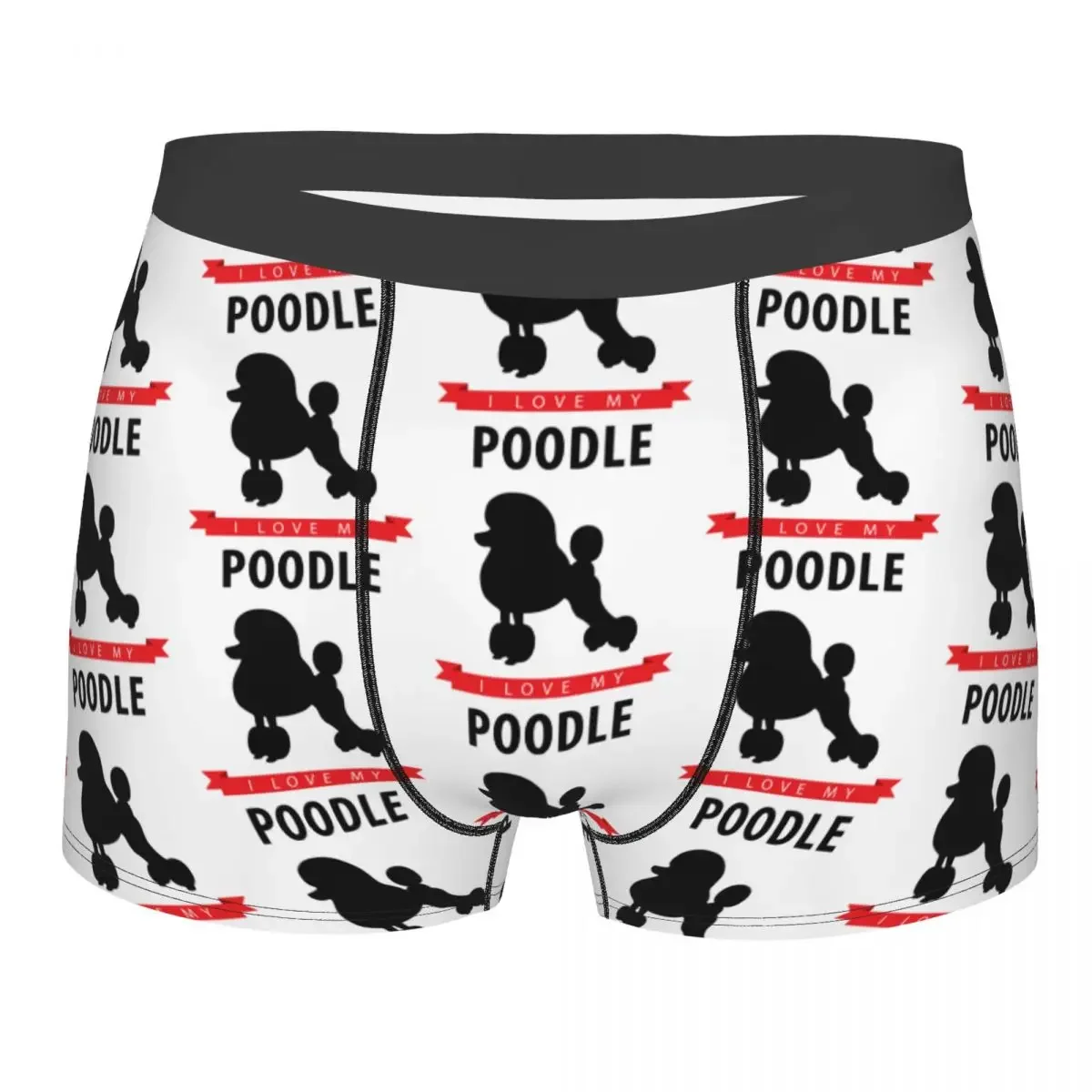 Fashion I Love My Poodle Boxers Shorts Panties Men's Underpants Stretch Pet Dog lovers Briefs Underwear