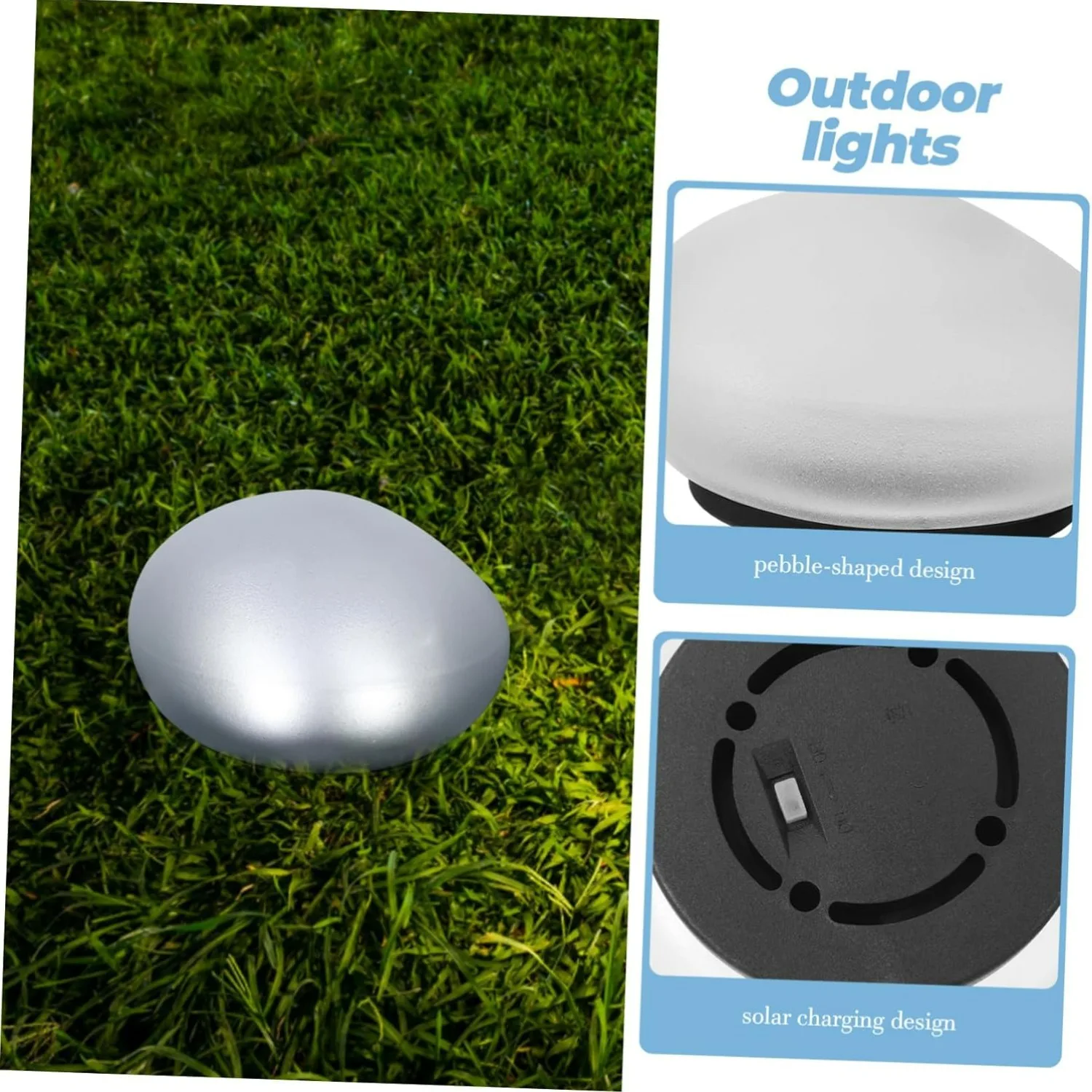Solar lawn Lamp Outdoor Solar Pebble Rock Waterproof Garden Cobblestone Glowing Stone Landscape Lights For Street Path Decor