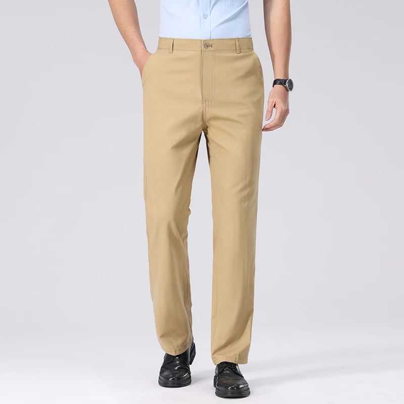 Premium Baumwoll-Bürohosen für Herren Bügelfrei Pflegeleichter Stoff Gürtelkompatibles Design Tägliche Casual-Event Lange Hosen – Detail 12