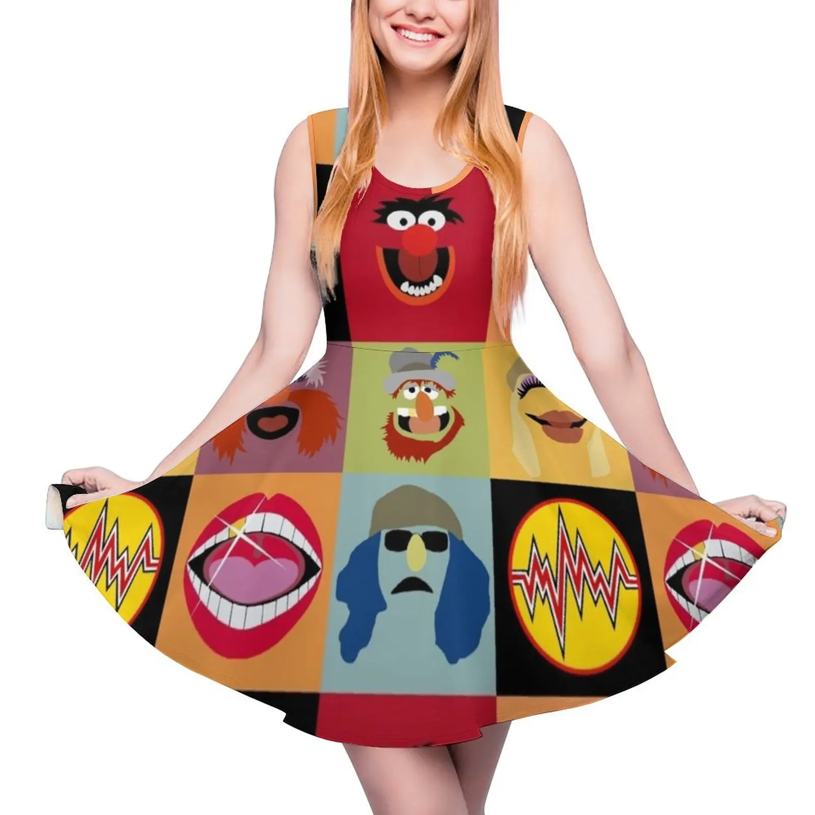 

Dr. Teeth and the Electric Mayhem Sleeveless Dress Prom gown summer dress Women"s dress