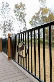 Decorative metal wrought iron fence railing balustrade