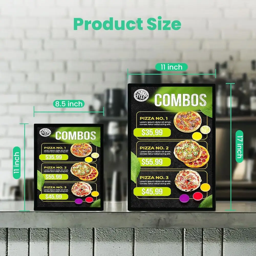 11x17 Tabletop LED Sign Holder Light Up Menu Board Backlit Poster Advertising Display Light Box or Restaurant, Bar, Hotel, Event