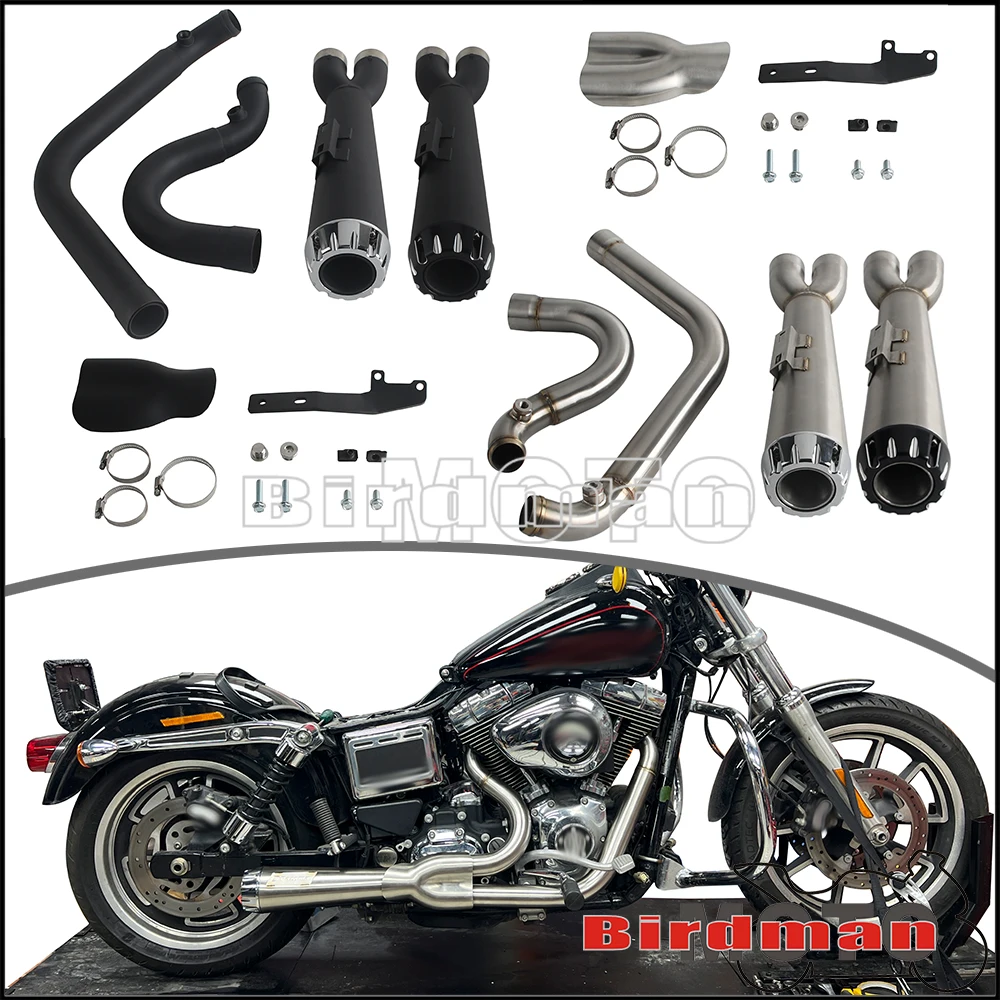 Motorbike Exhaust Replacement Part Stepped Head Pipe Muffler For Harley Dyna Fat Boy Low Rider Street Bob Super Wide Glide 06-17
