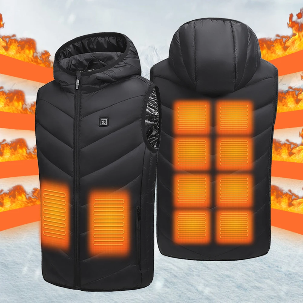 Children Heating Vest 10 Heating Zones Heated Vest Clothing Electric Thermal Hiking Waistcoat Wamer for Skiing Fishing Camping