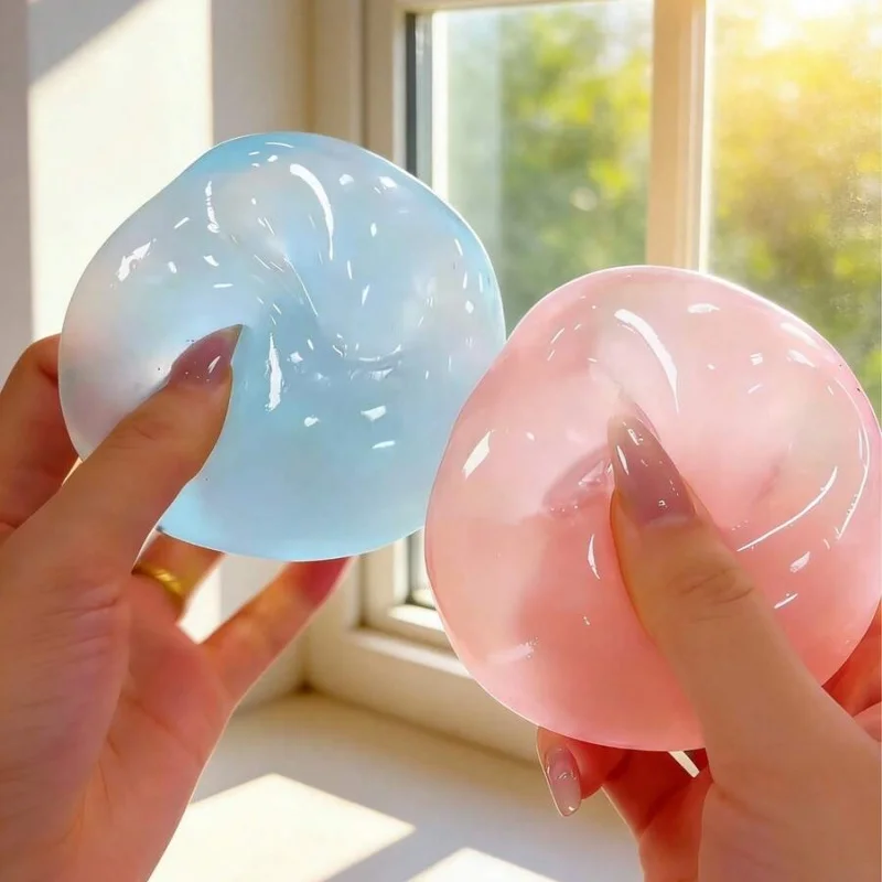1pcs Moldable Slow Rebound Blue Coconut Oil Handmade Squeezing Ball 6cm Round Malt Stress Relief Squeeze Toy