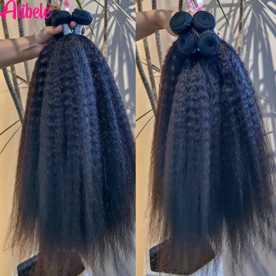 

Alibele Yaki Прямые пучки 12А Класс Remy Raw Hair 100% натуральные человеческие волосы Кудрявые прямые наращивания 1 3 4 Плетение пучков Предложения