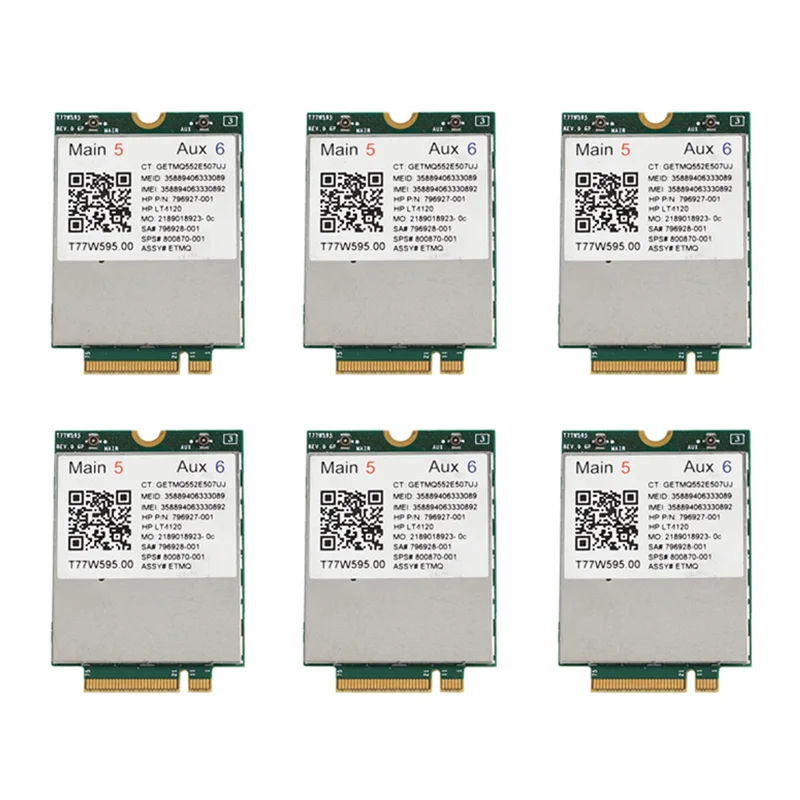 ABZZ-6X Lt4120 X5 LTE T77W595 796928-001 4G WWAN M.2 150Mbps LTE مودم لـ HP Elite X2 840 850 G3 640 650 645 G2 أخضر