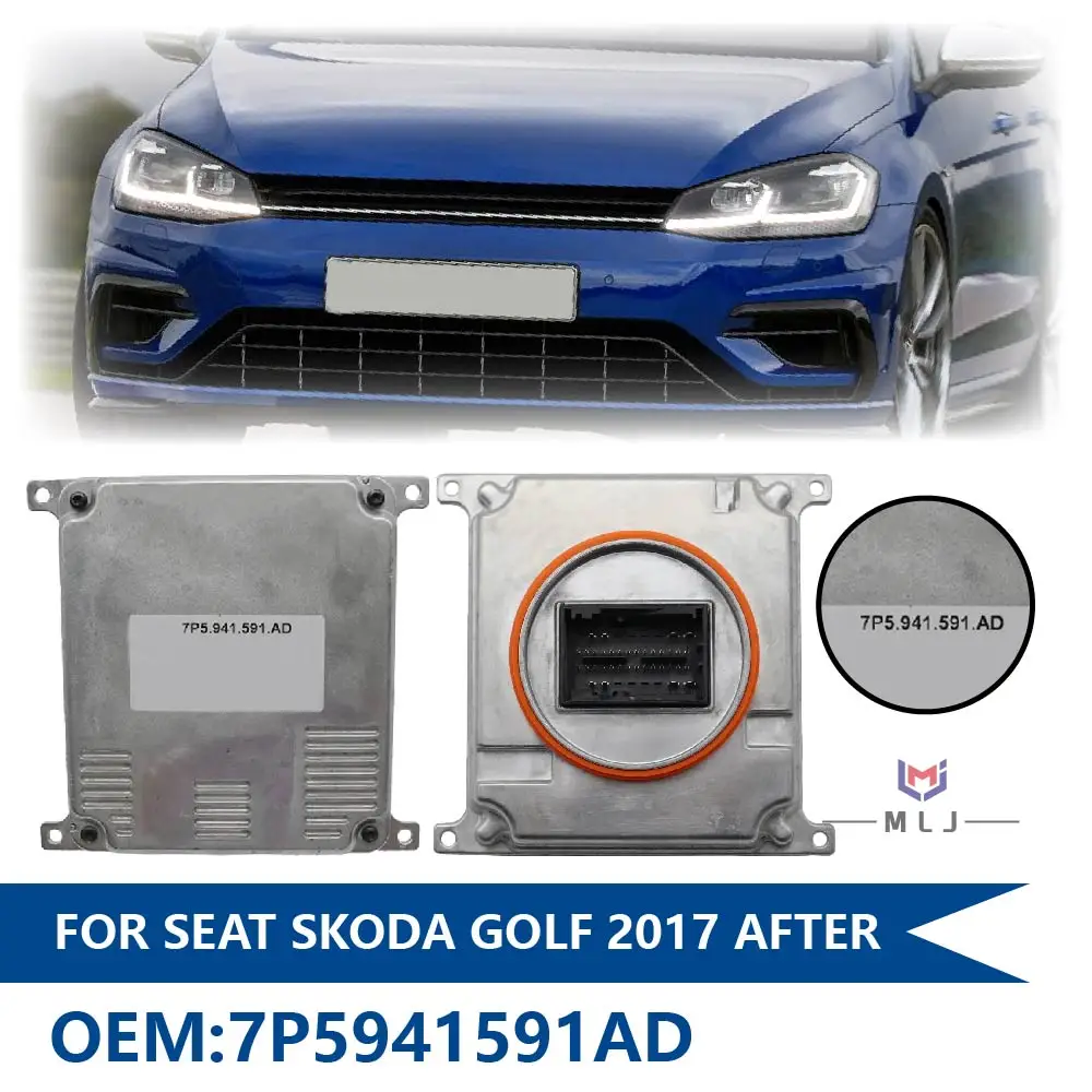 

7P5941591AD For Seat Skoda Golf 2017 After 7P5.941.591.AD LED Headlight Control Unit DRL Ballast Power Module Car Accessories