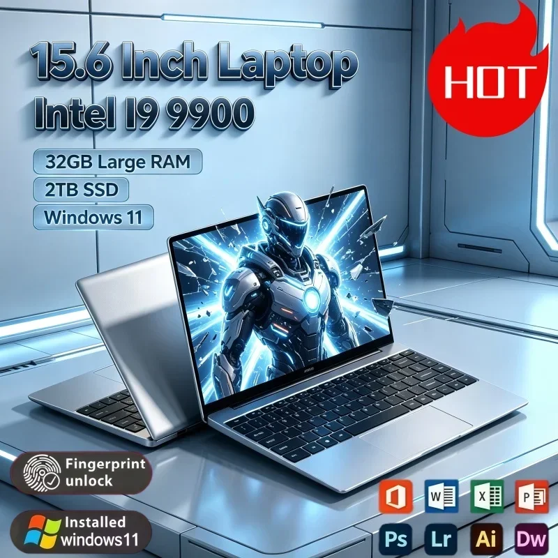 15.6 Inch Stable Operation Laptop Intel Core I9‑9900 32GB RAM 2TB SSD Windows 11 Notebook For Long‑Time Office Work And Gaming