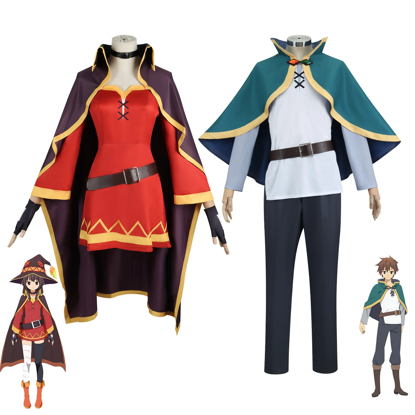 Anime konosuba Megumin Cosplay Magician Costume  KonoSuba Aqua Cosplay Dress Satou Kazuma Outfit For Hallowmas Carnival Role