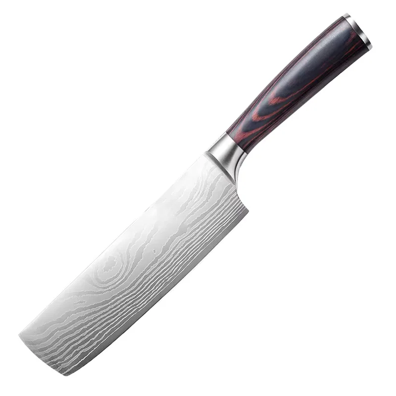 Small Vegetable Knife Damascus Laser Pattern Chef's Knife Kitchen Vegetable Multi-Purpose Meat Cleaver Gift