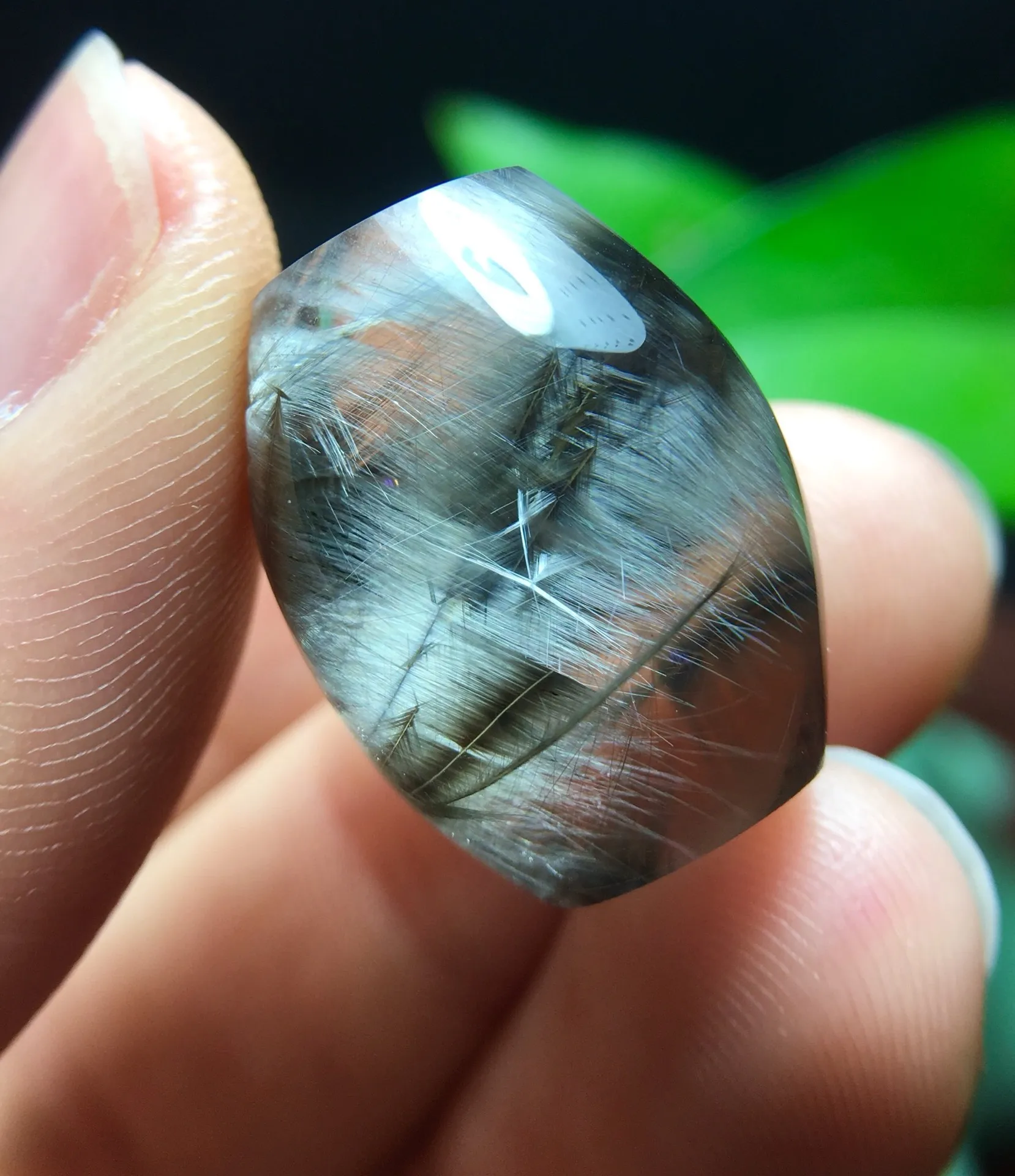 

Natural Brookite Platinum Black Rutilated Quartz Pendant 20.5*16.5mm Water Drop Women Men Bead Jewelry Fashion AAAAAA
