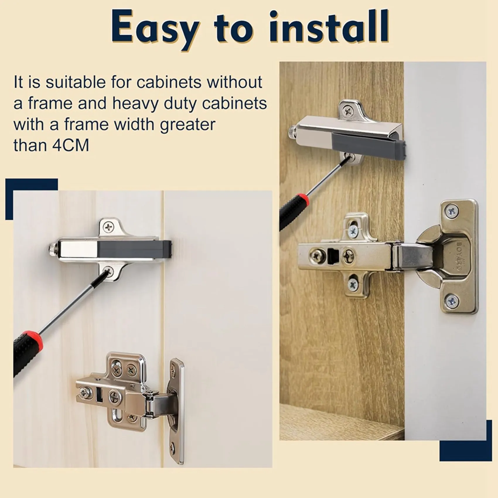 

A84X-20Pack Металлический демпфер плавного закрывания для дверей шкафов/гардеробов, с винтами